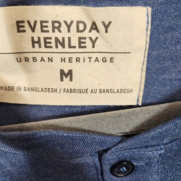 NWT Urban Heritage‎ Men's Everyday Henley in Blue Size Medium - Picture 5 of 7